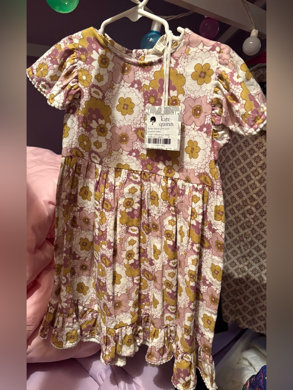 kate quinn girls size 4t violet mid century dress nwt